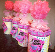 Pink Rock Candy Center Pieces